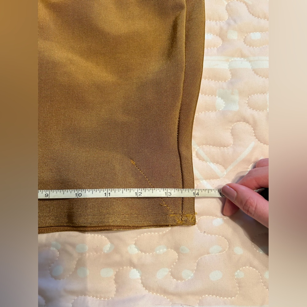 Wow Couture Bandage Pencil Knee Length Skirt Modest Yellow Gold - Picture 5 of 8